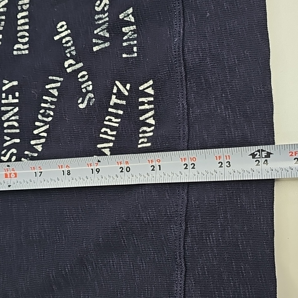 J. Crew Port of Call, Slub Cotton Sweatshirt, City Names, Navy Blue, Sz L, NEW - Picture 9 of 9